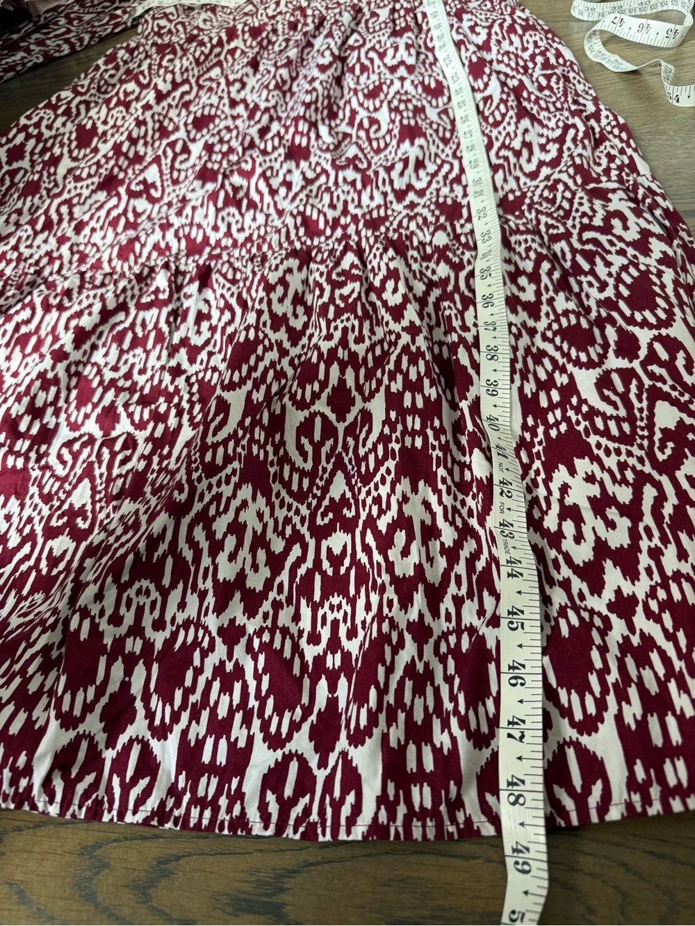 Maeve Bettina Tiered Shirt Dress from Anthropologie in a burgundy ikat print.S. - Picture 11 of 11